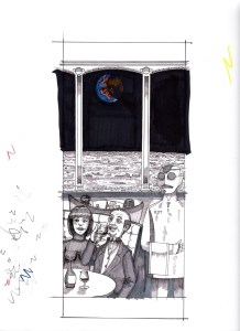 This is titled "Global Warming" pen and ink, colored pencil, and Prismacolor markers